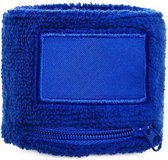 polsband 8 x 6 cm rits katoen donkerblauw one-size