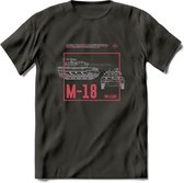 M18 Hellcat leger T-Shirt | Unisex Army Tank Kleding | Dames / Heren Tanks ww2 shirt | Blueprint | Grappig bouwpakket Cadeau - Donker Grijs - L