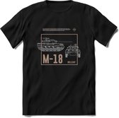 M18 Hellcat leger T-Shirt | Unisex Army Tank Kleding | Dames / Heren Tanks ww2 shirt | Blueprint | Grappig bouwpakket Cadeau - Zwart - M