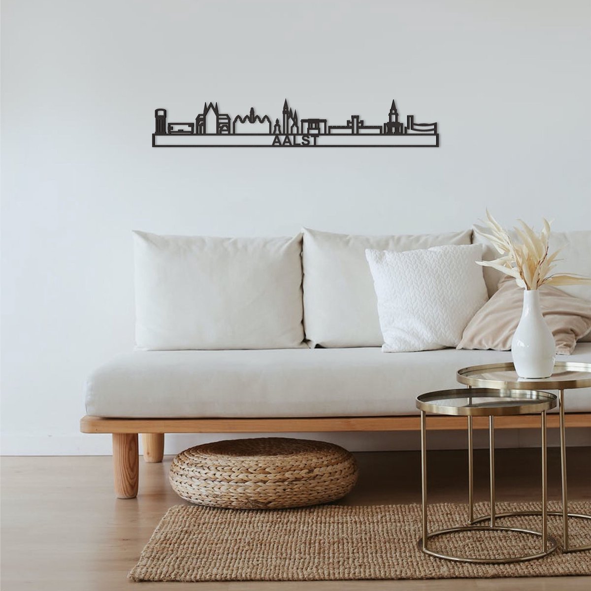 Skyline Aalst Zwart Mdf 130 Cm Wanddecoratie Voor Aan De Muur Met Tekst City Shapes