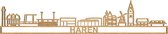 Skyline Haren Eikenhout 130 Cm Wanddecoratie Voor Aan De Muur Met Tekst City Shapes