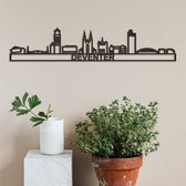 Skyline Deventer (mini) Zwart Mdf Wanddecoratie Voor Aan De Muur Met Tekst City Shapes