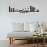 Skyline Hongkong Notenhout 165 Cm Wanddecoratie Voor Aan De Muur Met Tekst City Shapes