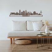 Skyline Hasselt Notenhout 165 Cm Wanddecoratie Voor Aan De Muur Met Tekst City Shapes