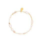 Bracelet with pearls - Yehwang - Armband - 17,5 cm - Goud/Beige