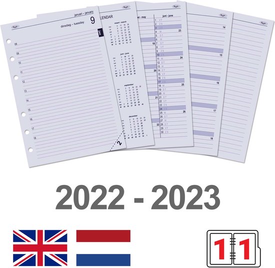 2022-23 A5 agendavulling dag NL EN 6201 Kalpa | bol.com