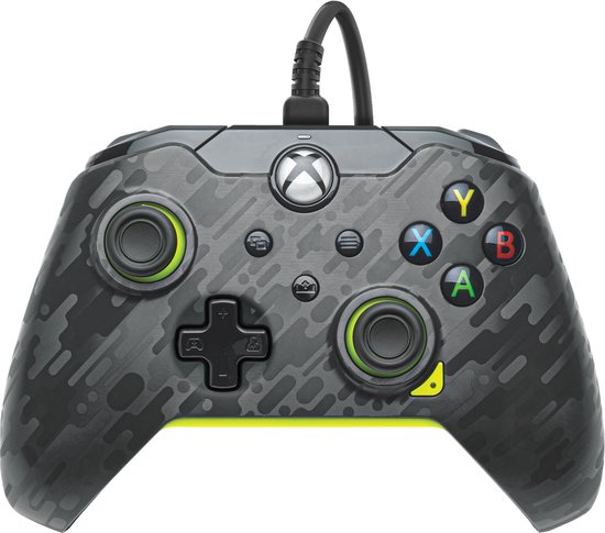 PDP - Bedrade Xbox Controller - Xbox Series X|S, Xbox One & Windows - Electric Carbon