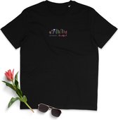 Anders zijn is mooi - Dames T shirt - Ronde Hals - Zwart - Maat 2XL