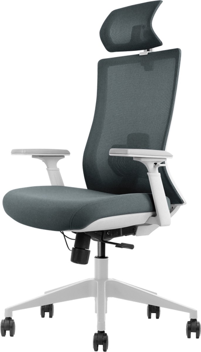 Euroseats ergonomische bureaustoel met hoofdsteun Verona. Uitvoering rug & zitting Donkergrijs. Voldoet aan de NEN EN 1335 norm.