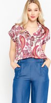 LOLALIZA Hemd met paisleyprint - Koraal - Maat 44