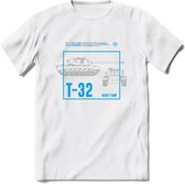 T32 Heavy tank leger T-Shirt | Unisex Army Tank Kleding | Dames / Heren Tanks ww2 shirt | Blueprint | Grappig bouwpakket Cadeau - Wit - M