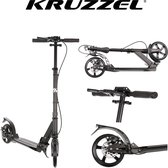 Kruzzel Hyperion City Scooter - Scooter pour adultes - Pliable - Suspension - Frein à disque - 100kg - Scooter - Grandes roues - Zwart