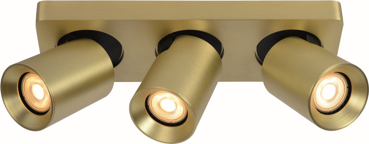 Plafondlamp Megano 3L Goud - 3x GU10 LED 4,8W 2700K 355lm - IP20 - Dimbaar > spots verlichting led goud | opbouwspot led goud | plafondlamp goud | spotje led goud | led lamp goud