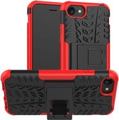 Case2go - Telefoonhoesje geschikt voor iPhone SE 2022 - Schokbestendige Back Cover - Rood