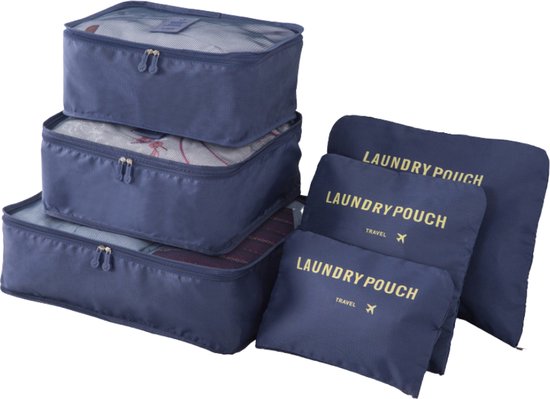 6x Packing cubes backpack blauw - Koffer organizer - Bagage organiser -  Travel... | bol.com