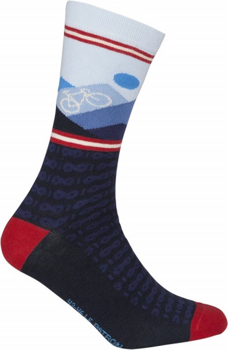 Le Patron Casual sokken Blauw Blauw / Mountain socks dark blue - 35/38