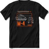 M4 Sherman leger T-Shirt | Unisex Army Tank Kleding | Dames / Heren Tanks ww2 shirt | Blueprint | Grappig bouwpakket Cadeau - Zwart - M