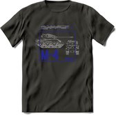 M4 Sherman leger T-Shirt | Unisex Army Tank Kleding | Dames / Heren Tanks ww2 shirt | Blueprint | Grappig bouwpakket Cadeau - Donker Grijs - XL