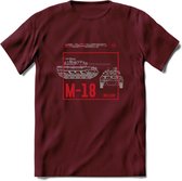 M18 Hellcat leger T-Shirt | Unisex Army Tank Kleding | Dames / Heren Tanks ww2 shirt | Blueprint | Grappig bouwpakket Cadeau - Burgundy - S