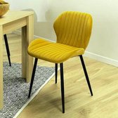 Colenis - Jay Eetkamerstoel - Geel - Fluweel - Velvet - Industrieel