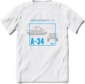 A34 Comet leger T-Shirt | Unisex Army Tank Kleding | Dames / Heren Tanks ww2 shirt | Blueprint | Grappig bouwpakket Cadeau - Wit - L