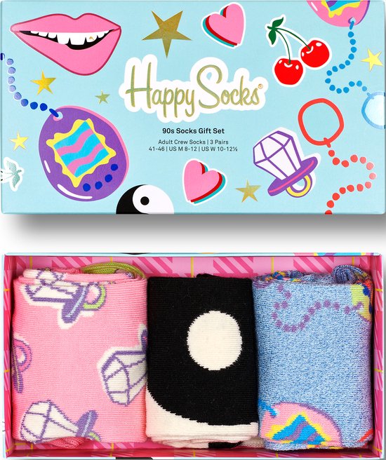 Happy Socks XNIN08-0200 90'S 3-Pack Gift Set - maat 36-40