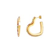 Earrings Zircon Heart - Yehwang - Oorbellen - One size - Goud/Multi