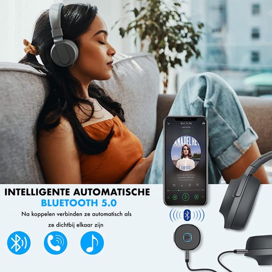 DynaBright Bluetooth Receiver - BT 5.0 - 3.5MM AUX - Bluetooth Ontvanger - Handsfree Bellen - Bluetooth Audio Receiver