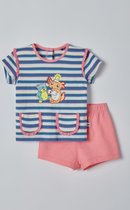 Woody pyjama baby meisjes - multicolor gestreept - axolotl vis - 221-3-PSG-S/987 - maat 62