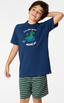Woody Jongens-Heren Pyjama marine blauw