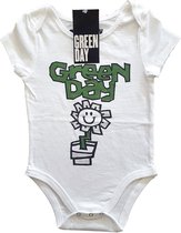 Green Day Baby romper -6-9 maanden- Flower Pot Wit