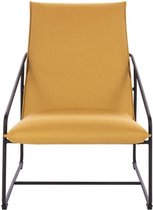 LOGAN Fauteuil - Metalen poot - Gele stof - B 65 x D 84 x H 88 cm