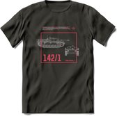 Stug 3 Tank Destroyer leger T-Shirt | Unisex Army Tank Kleding | Dames / Heren Tanks ww2 shirt | Blueprint | Grappig bouwpakket Cadeau - Donker Grijs - L