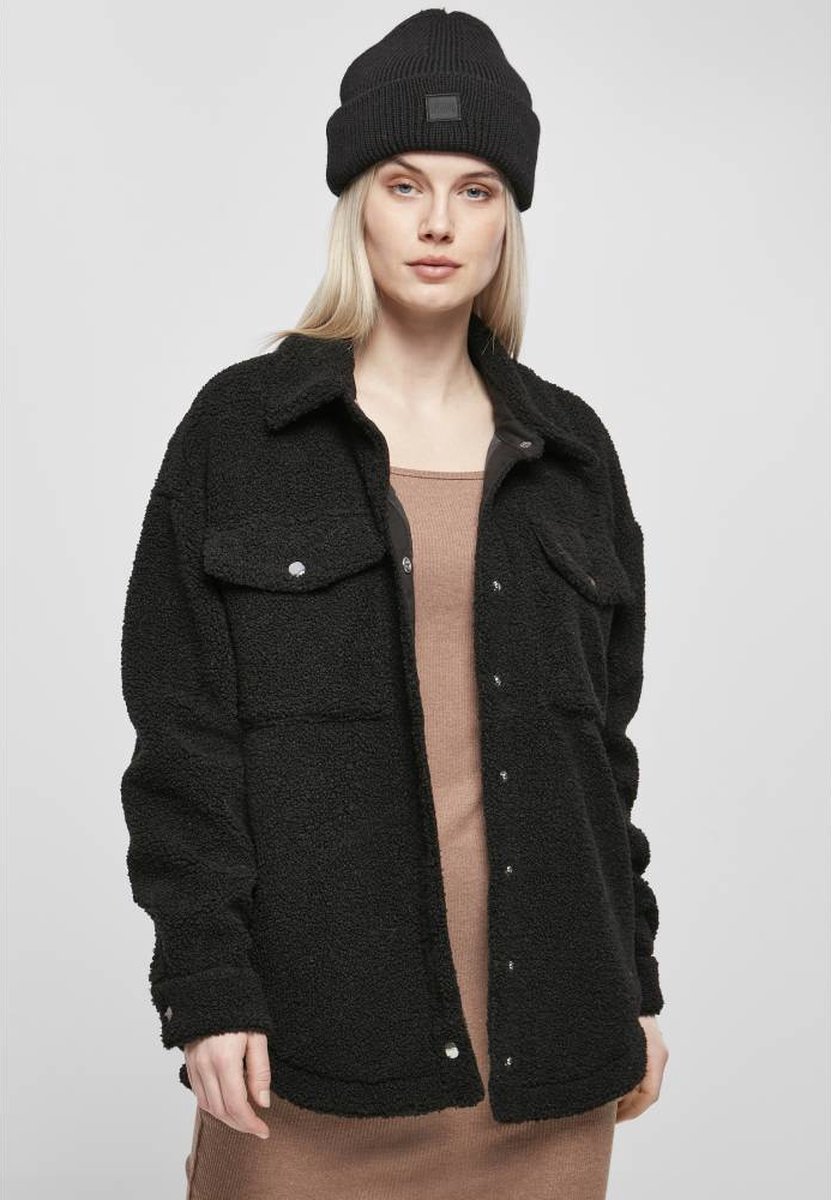 Urban Classics Sherpa Overshirt Blouse 5XL Zwart