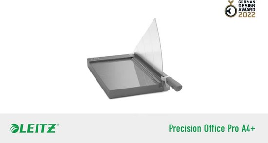 Table de découpe Leitz Precision Office Pro A4+ avec protection des couteaux pour le bureau - Coupe jusqu'à 25 feuilles A4 - Anthracite
