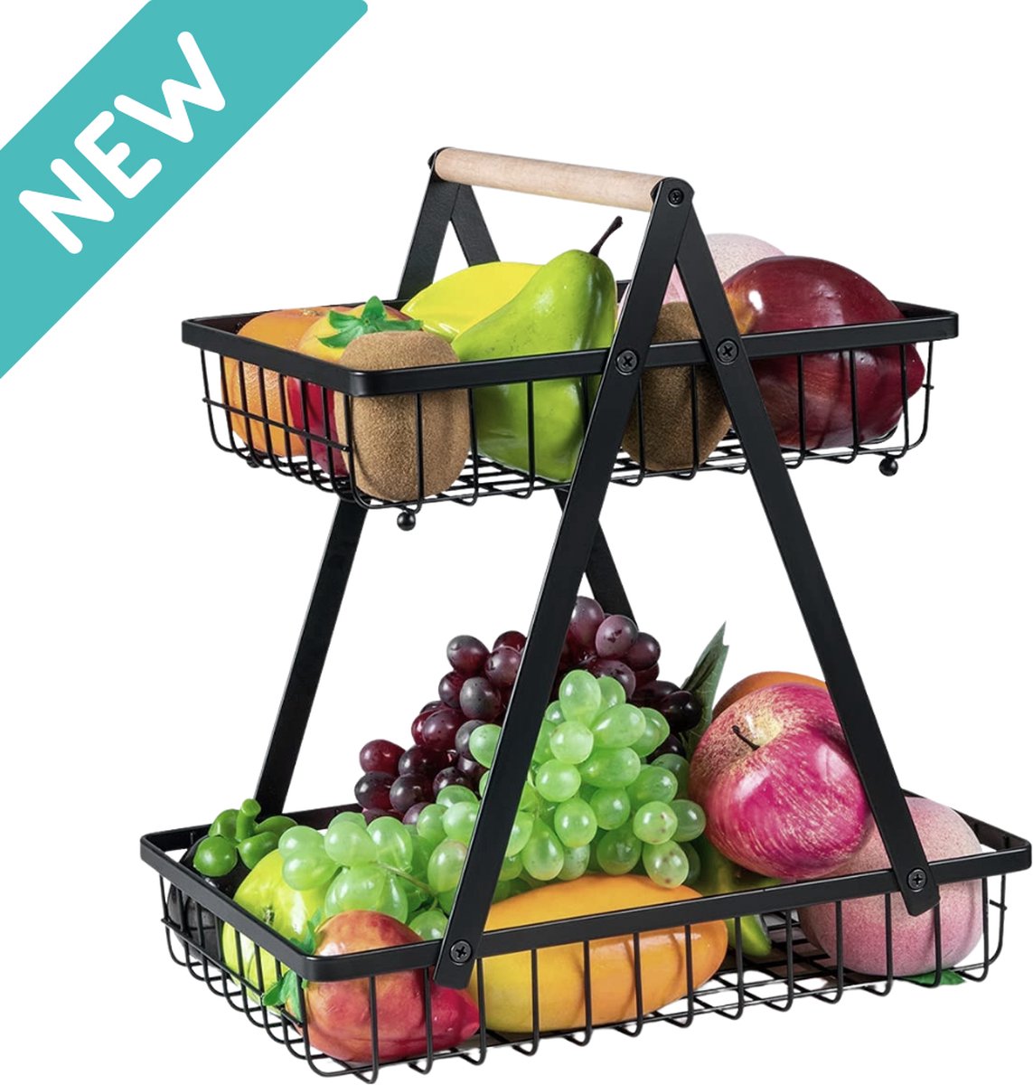 Moderne Fruitschaal - Fruitschaal Etagère - Fruitschaal 2-Laags - Keuken Organizer Moderne Fruitschaal - Fruitschaal Etagère - Fruitschaal 2-Laags - Keuken Organizer