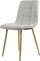 Elise Eetkamerstoel - Grijs | Weave | Houtlook stalen poten | Design eetkamerstoel