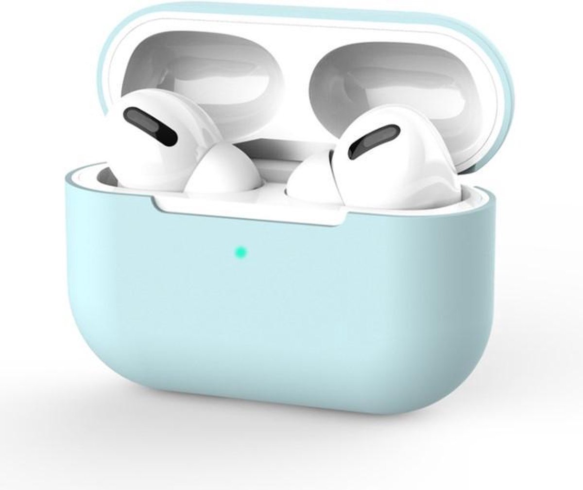 Jumada - Case voor Apple Airpods Pro - Licht Blauw - Siliconen - Apple Airpods Pro - 1 stuks