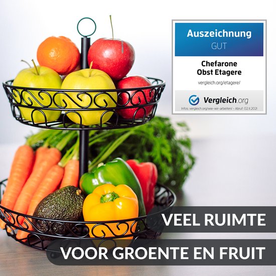 Candala Fruitetagère 30 Cm - Fruitschaal Voor Meer Ruimte Op Het Werkblad Etagere Met Fruitschalen Decoratieve Fruitmand