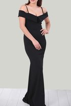 HASVEL-Zwarte Maxi jurk Dames - Maat M-Galajurk-Avondjurk-HASVEL-Black Maxi Dress Women-Size M-Prom Dress-Evening Dress