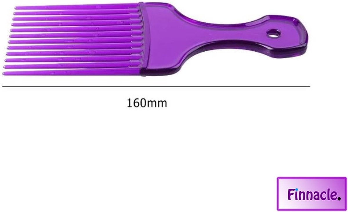 Finnacle - Dents Larges Cheveux Afro Cheveux Bouclés Fourche Peigne Violet Style  de