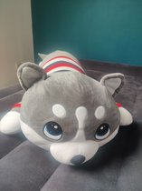 Schattige husky hond  pop / knuffel / kussen / zwangere vrouw lang kussen / bijbehorende slapende pop / verjaardagscadeau 120CM