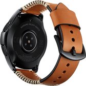 Somstyle Luxe Leren Bandje 22mm - Geschikt Voor Samsung Galaxy Watch 46mm, Galaxy Watch 3 45mm, Gear S3 (Classic & Frontier) - Garmin Vivoactive 4, Venu 2 - Huawei GT(2) 46mm - Bruin