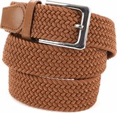 Geweven Riem Taupe Cognac - Suitable - Taille maat 105cm - Stretch - Dames & Heren riem Effen