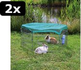 2x * KNAAGDIERREN+BESCHERMNET 120X58CM