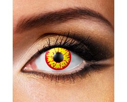 Partylens® kleurlenzen - Red Wolf - zachte jaarlenzen met lenshouder - partylenzen