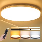 LEOEU Led-Plafondlamp A+ | 3600 lm | Ø33 - 36 W | Instelbaar | Waterdicht | IP54 Led-Plafondlamp voor Badkamer -Woonkamer - Slaapkamer | Lichtkleur (warmwit/neutraal wit/koudwit) instelbaar v