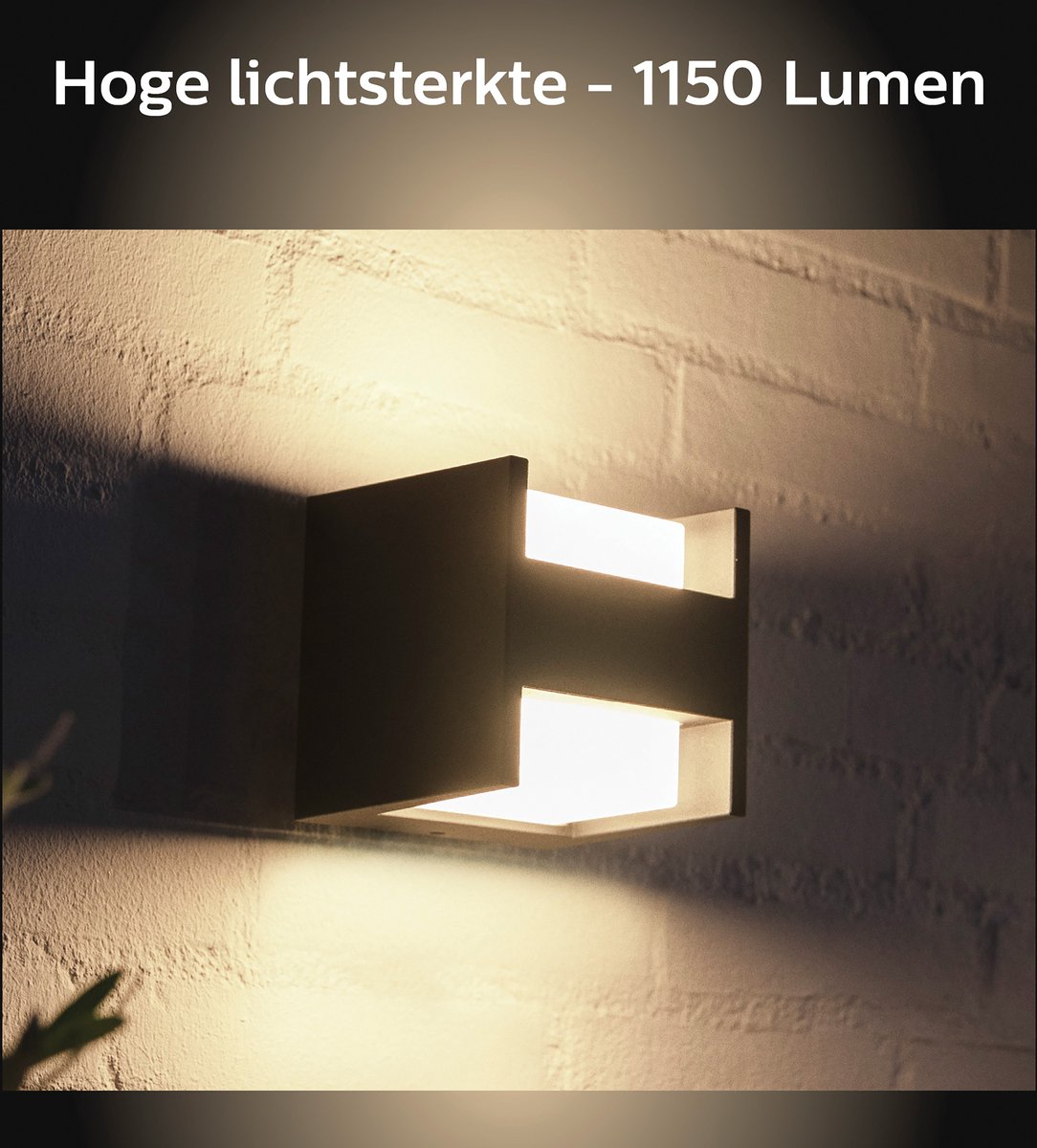 Philips Hue Fuzo muurlamp - warmwit licht - zwart - smal - gesloten |  bol.com