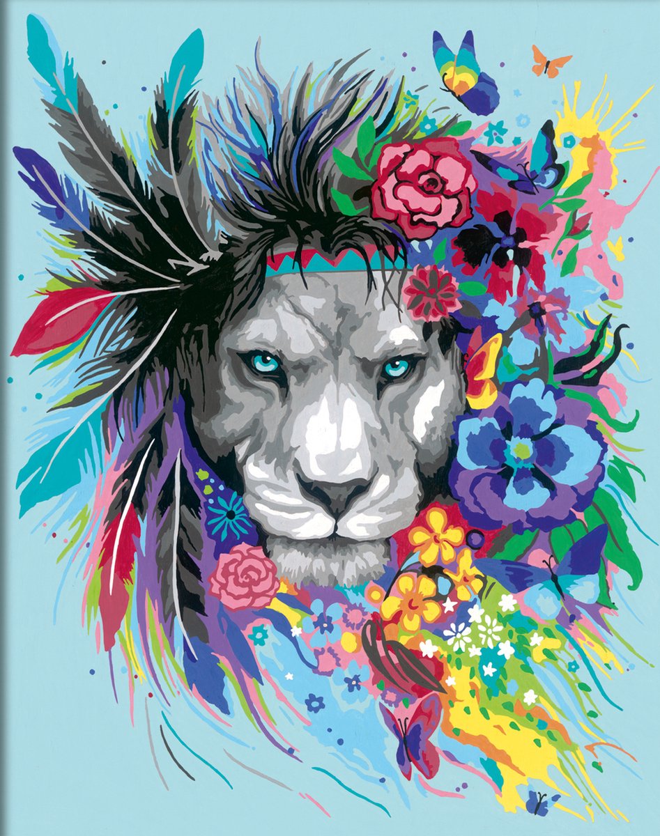 Ravensburger CreArt Boho Lion - Schilderen op nummer voor volwassenen - Hobbypakket — afbeelding 6