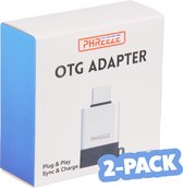 Phreeze™ Converter USB-A naar USB-C Adapter, 2-Pack - Universeel - Aluminium - Sleutelhanger